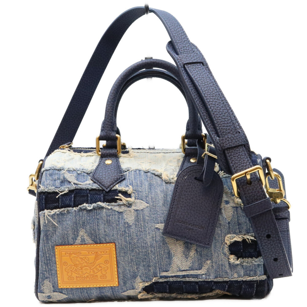 LOUIS VUITTON M15276 Damier Denim x Monogram Stonewash Patchwork Boro Sashiko...